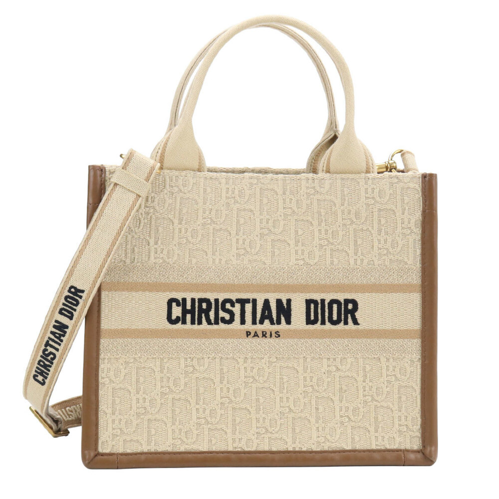 Christian Dior DIOR Dior Tote Bag M1325CZCC Small 2-Way Book for Women, Beige